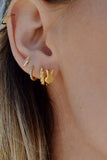 bunny huggie earrings - gold