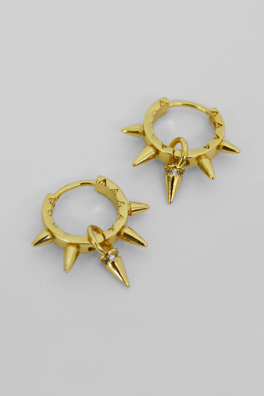 dangle spike earrings - gold