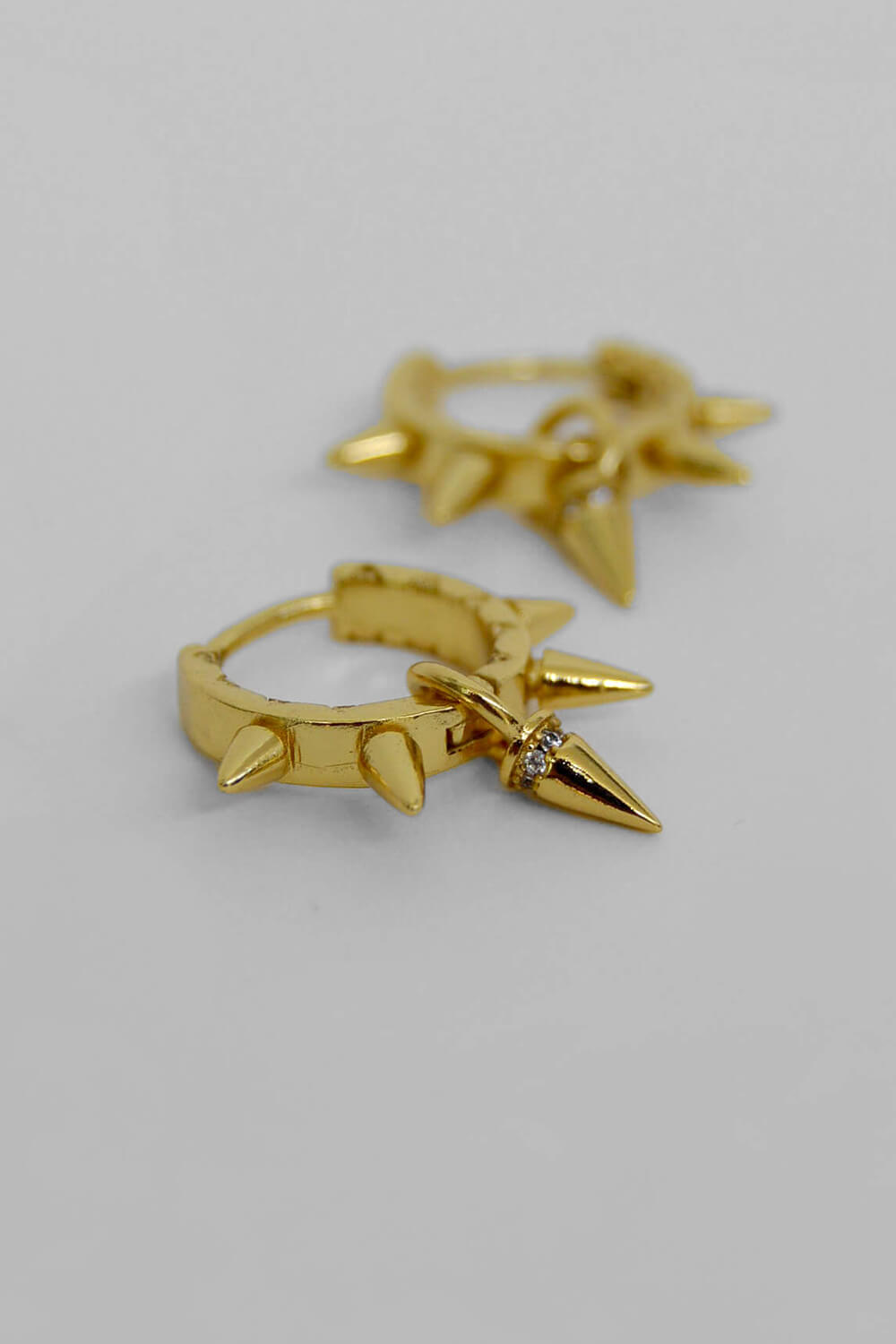 dangle spike earrings - gold