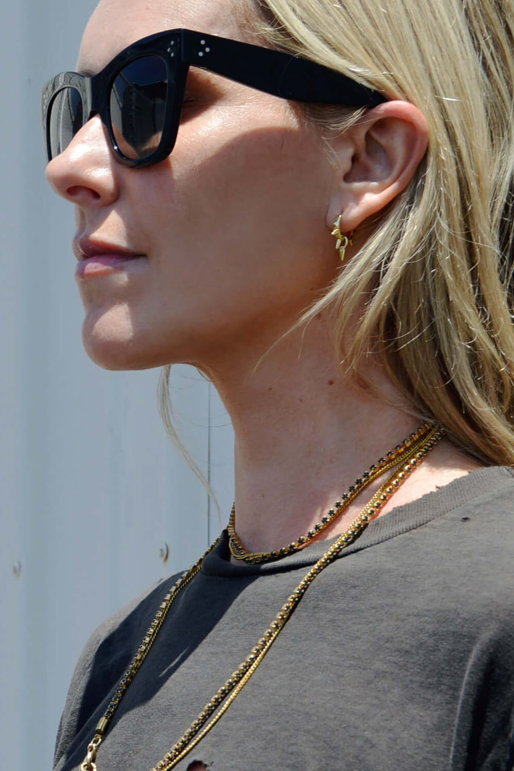 dangle spike earrings - gold