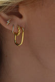 oblong link earrings - gold