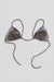 tie front string bra top - retro stripe - size small
