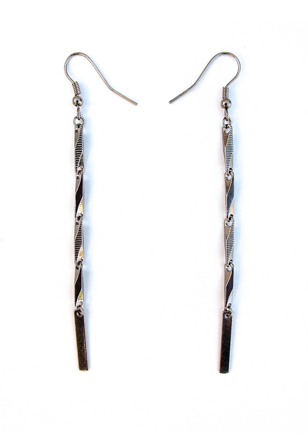 chain & bar earrings - gunmetal