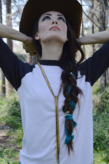 baseball tee - black & white - youth large