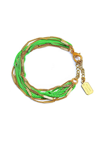 chain bracelet - neon green