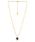 crystal heart necklace - gold jet black