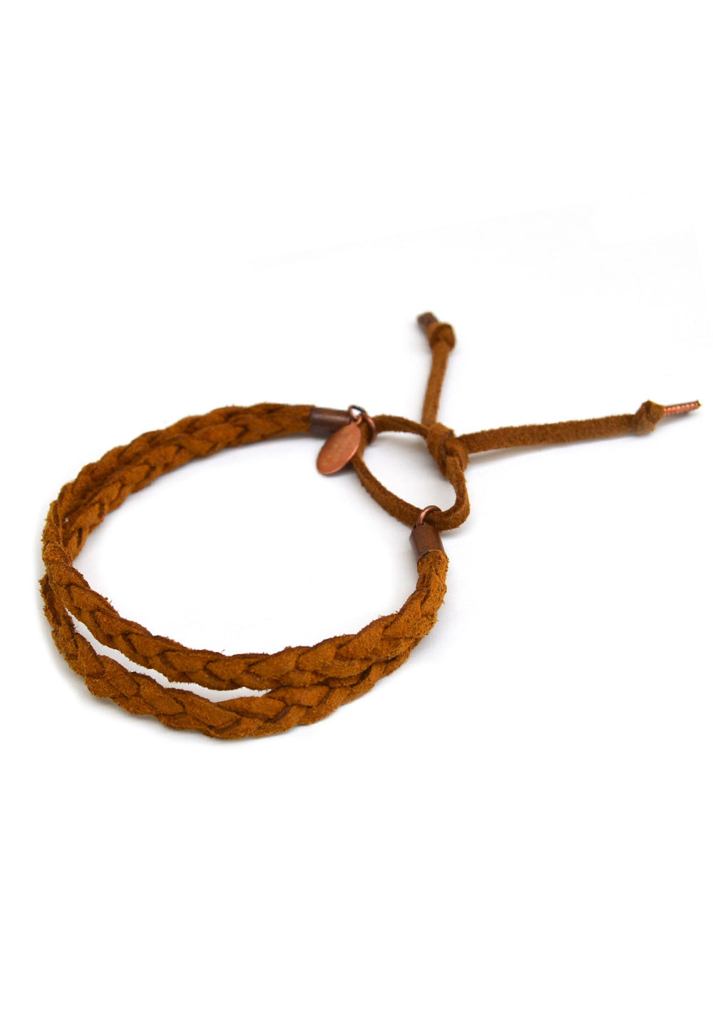 double braid bracelet - whiskey