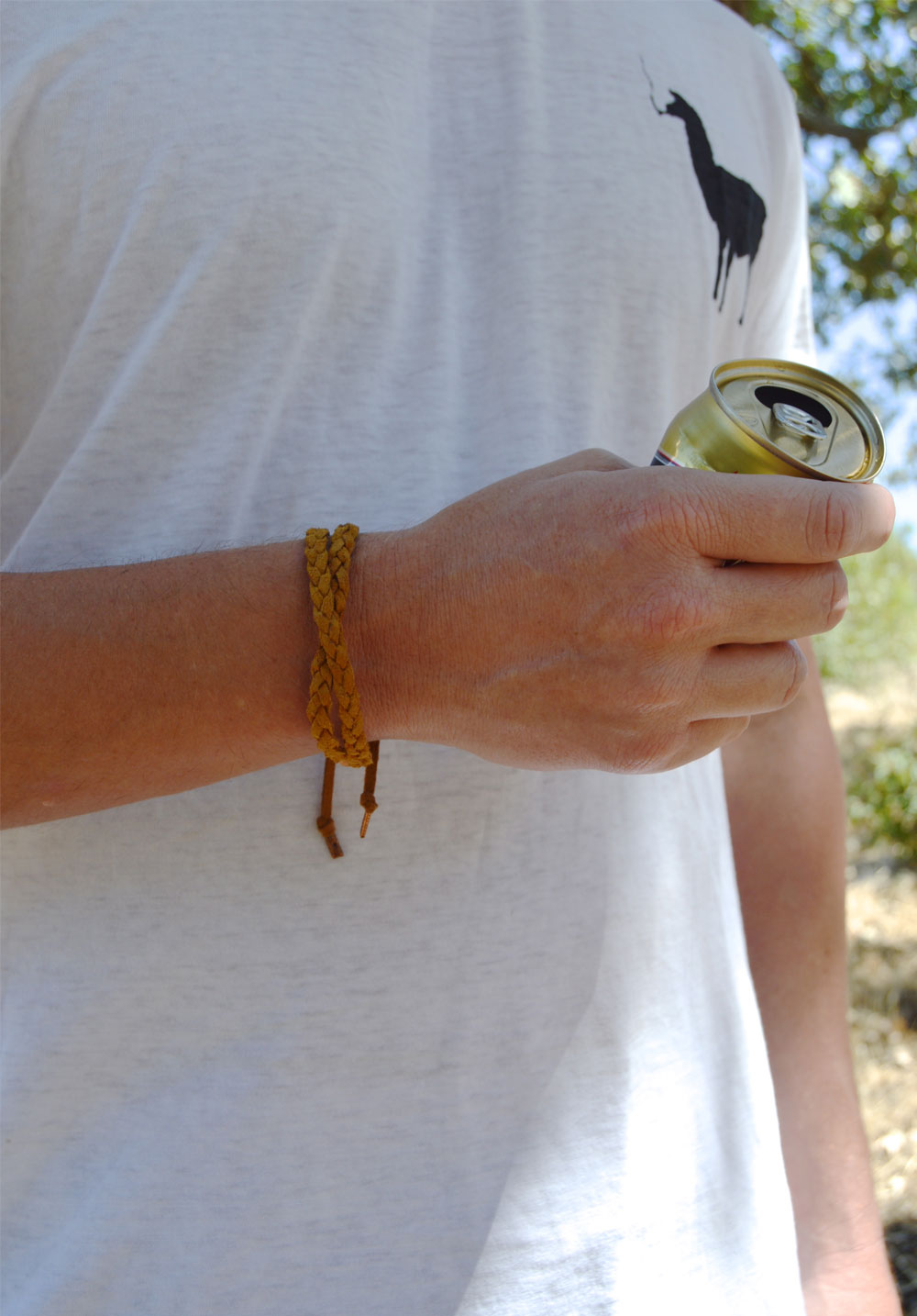 double braid bracelet - whiskey