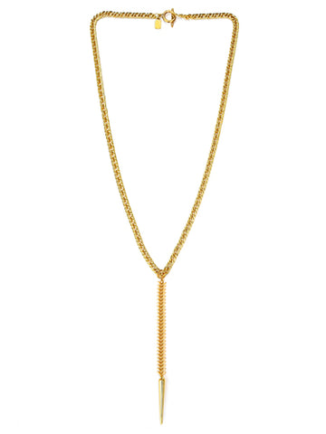 fishbone necklace - gold