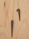 spike necklace - gold gunmetal