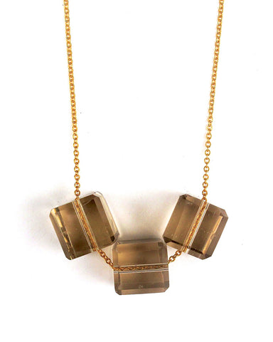 geo necklace - smoke