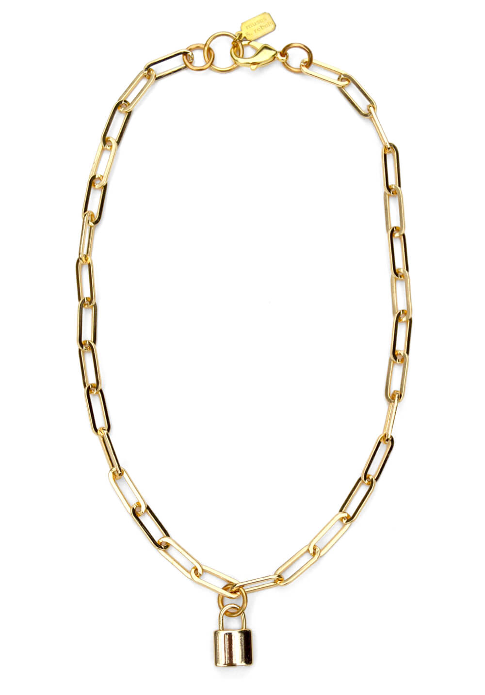 lock pendant necklace - gold