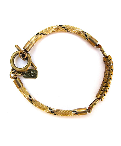 brass snake bracelet - khaki