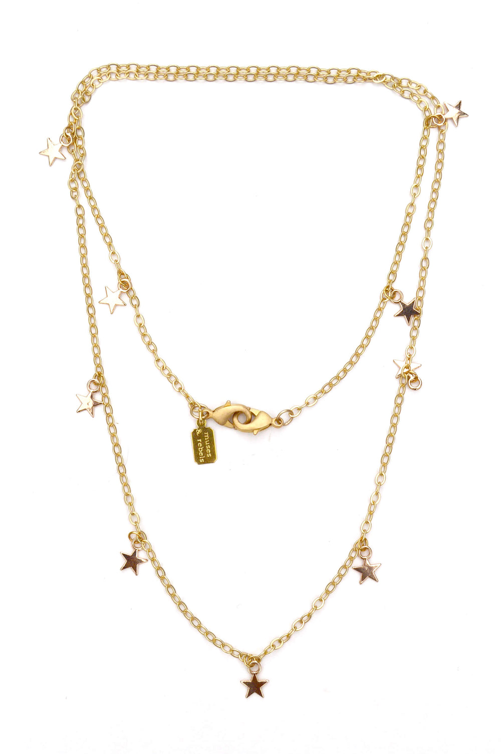 mini stars long chain - gold