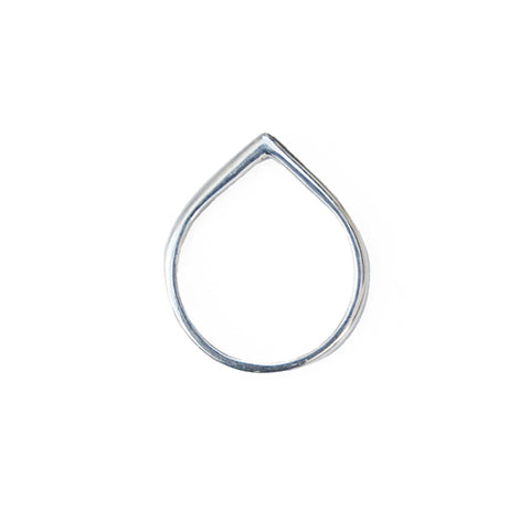 teardrop ring - sterling silver - size 5