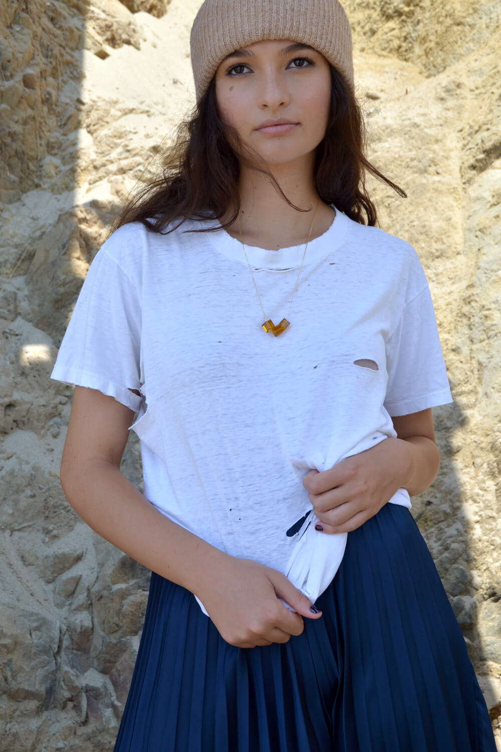 vintage hanes thrashed tee - worn white - women's medium