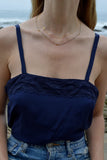 vintage silk camisole - navy - size small