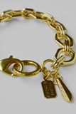 bold hexagon link chain bracelet - gold