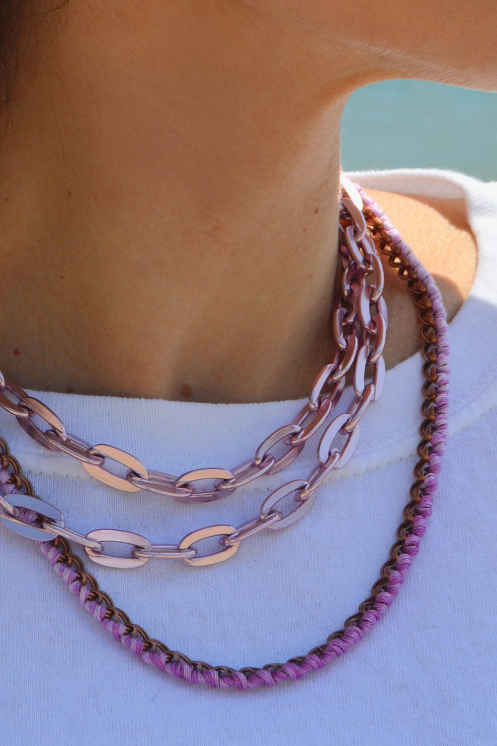 bold link chain necklace - violet custom