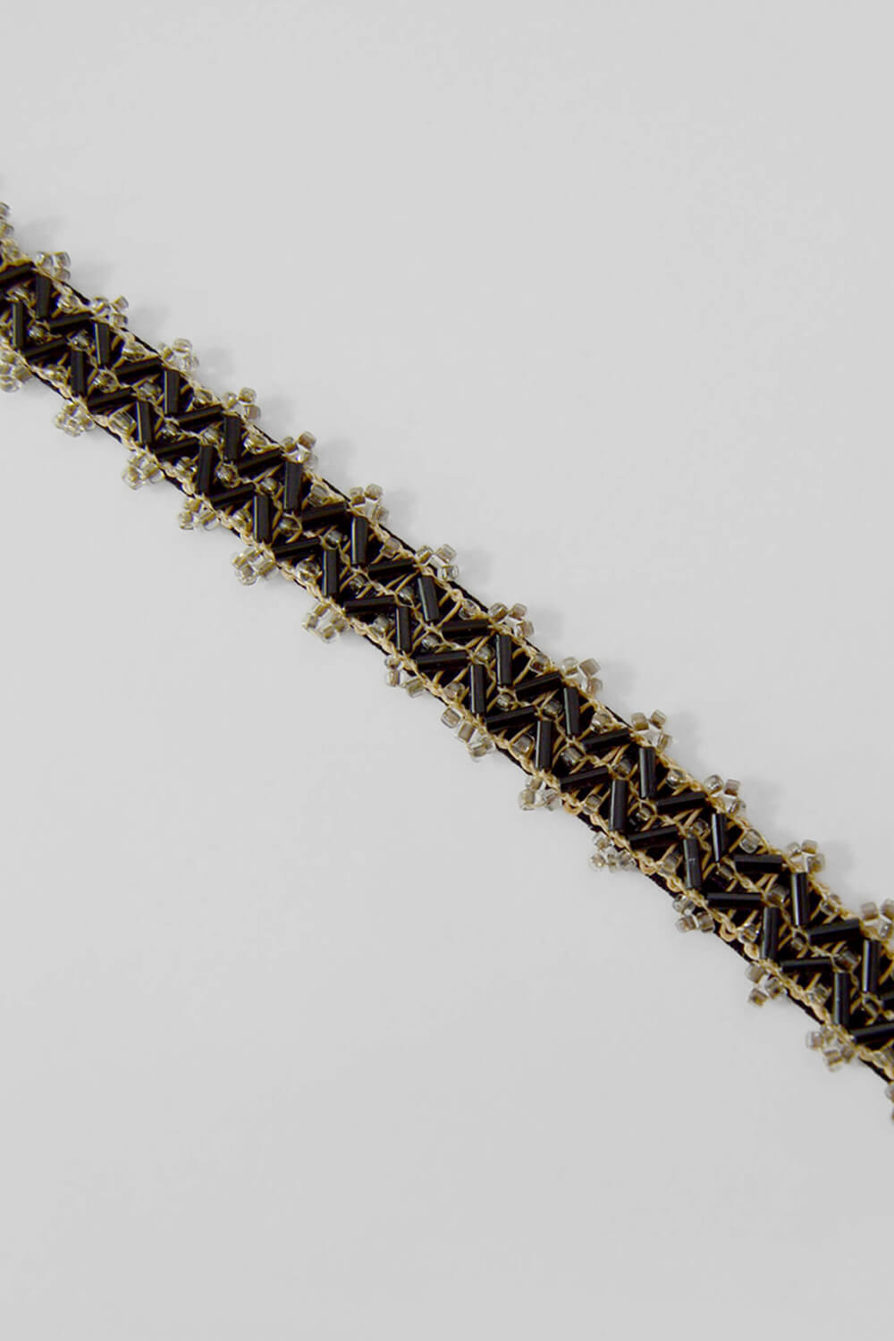 beaded velvet ribbon choker - midnight