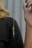 dagger pendant lariat necklace - gold