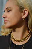 rhinestone earrings - gold crystal