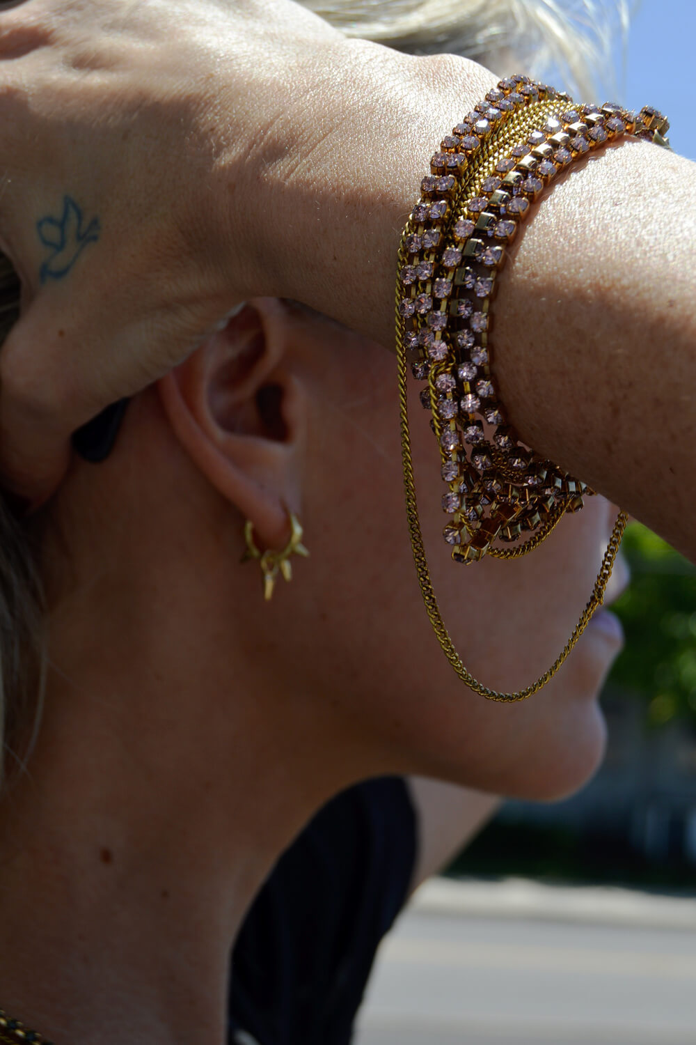 veil rhinestone chain