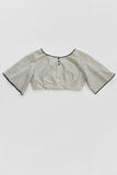 vintage cropped top - white / black stripe - size medium