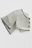 vintage cropped top - white / black stripe - size medium