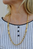 vintage large link chain necklace - antique gold