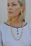 vintage large link chain necklace - antique gold