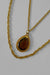 vintage multi gold chain pendant necklace - smokey quartz
