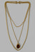 vintage multi gold chain pendant necklace - smokey quartz