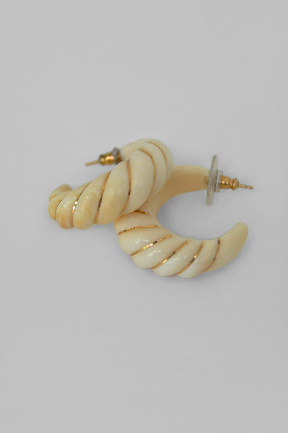 vintage twisted horn hoop earrings
