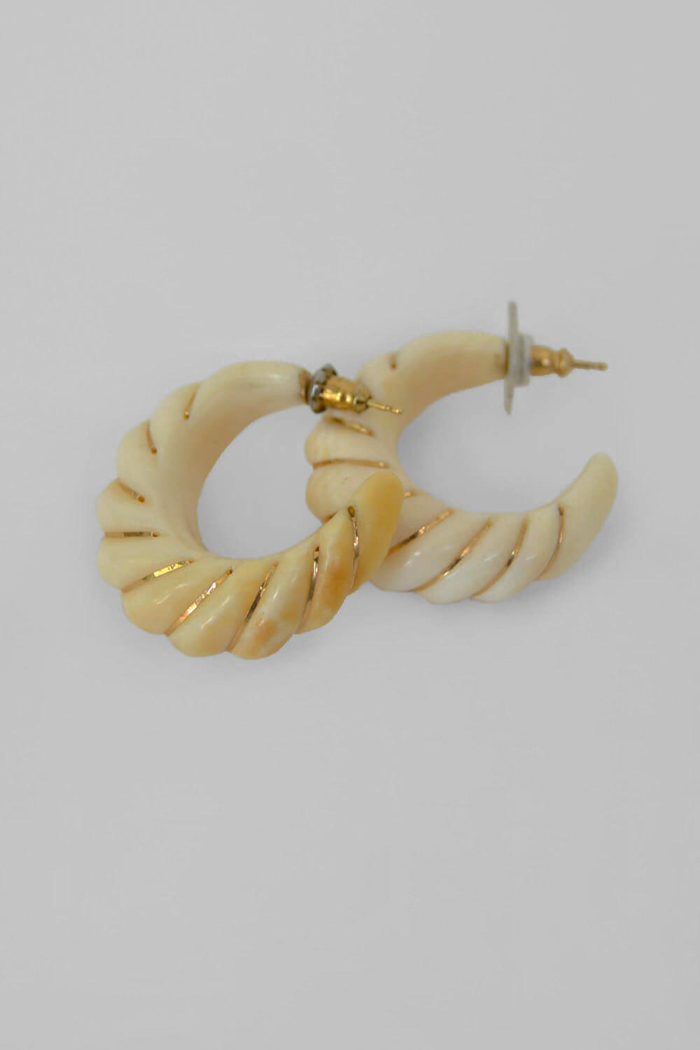 vintage twisted horn hoop earrings