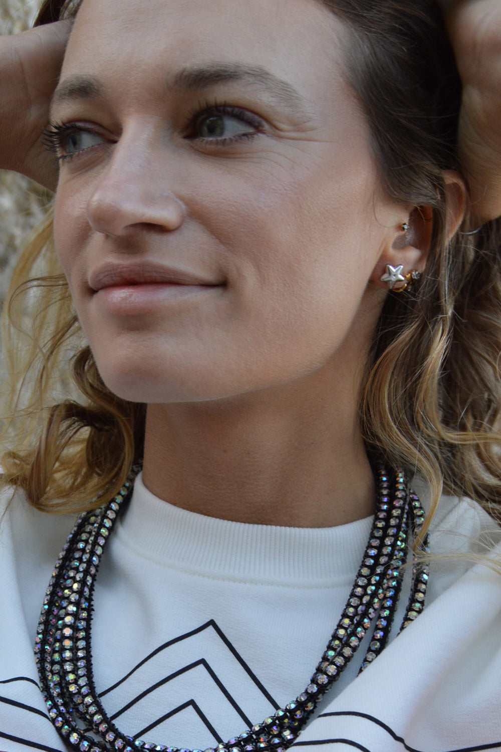 star stud earrings - stainless steel