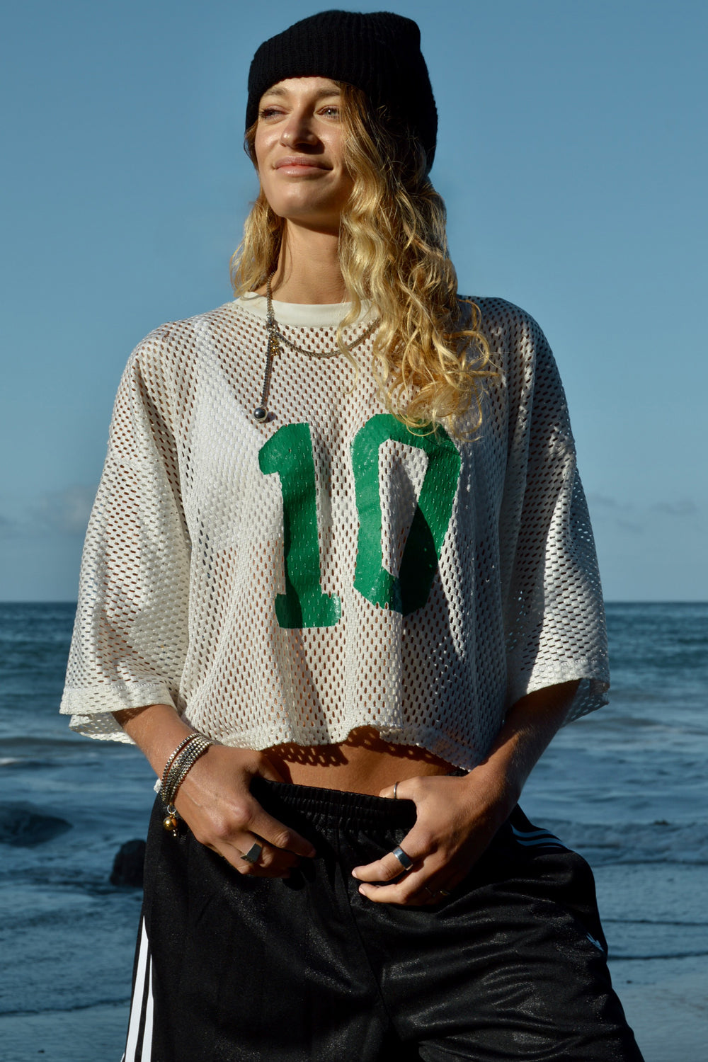 vintage mesh jersey no. 10 - white - mens size s/m