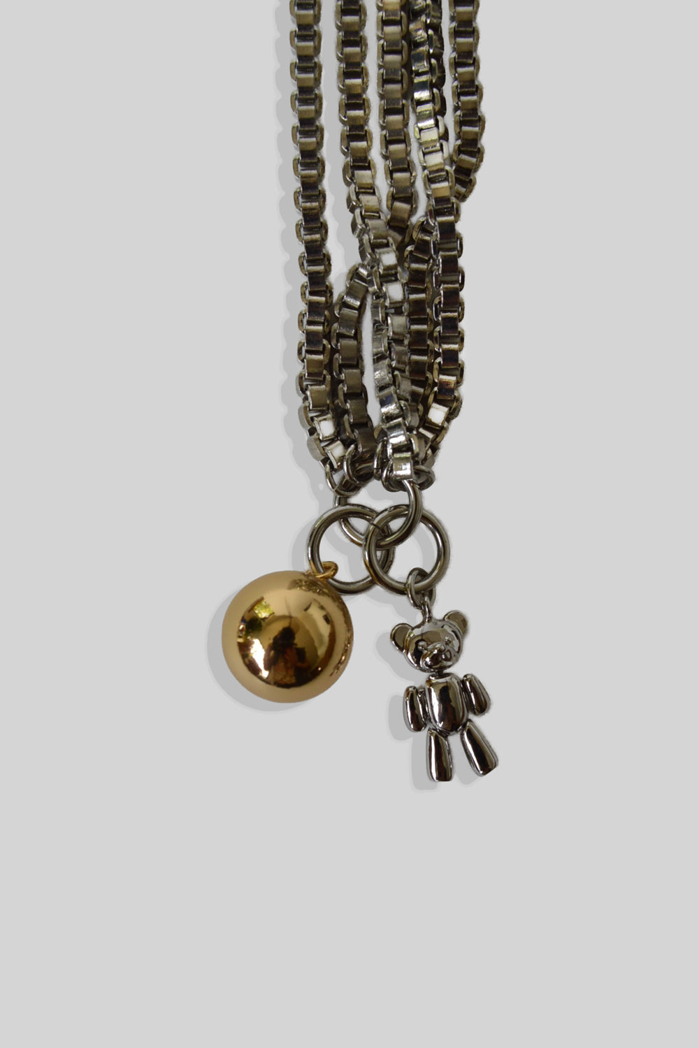 wrecking ball bracelet - tarnished silver