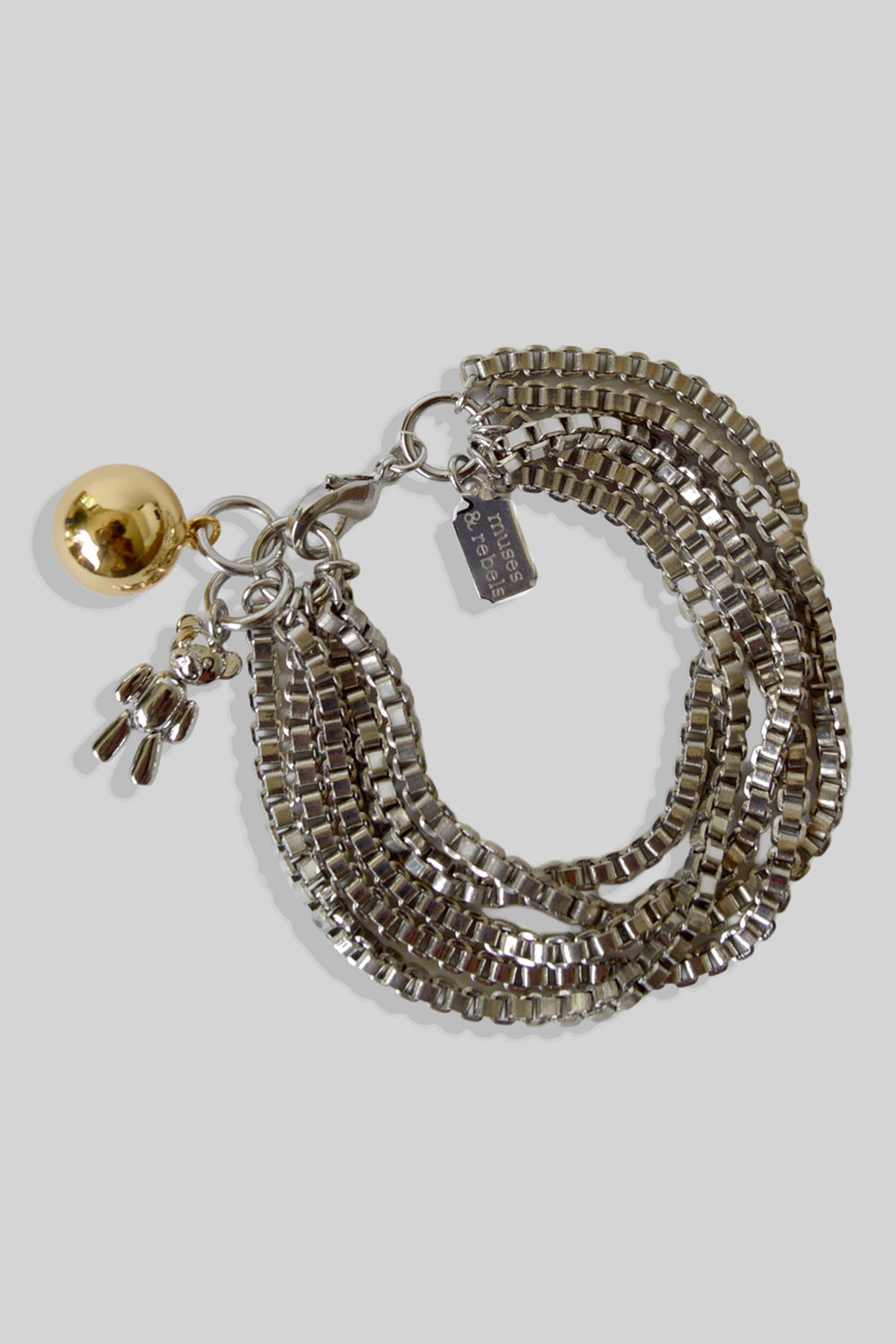 wrecking ball bracelet - tarnished silver