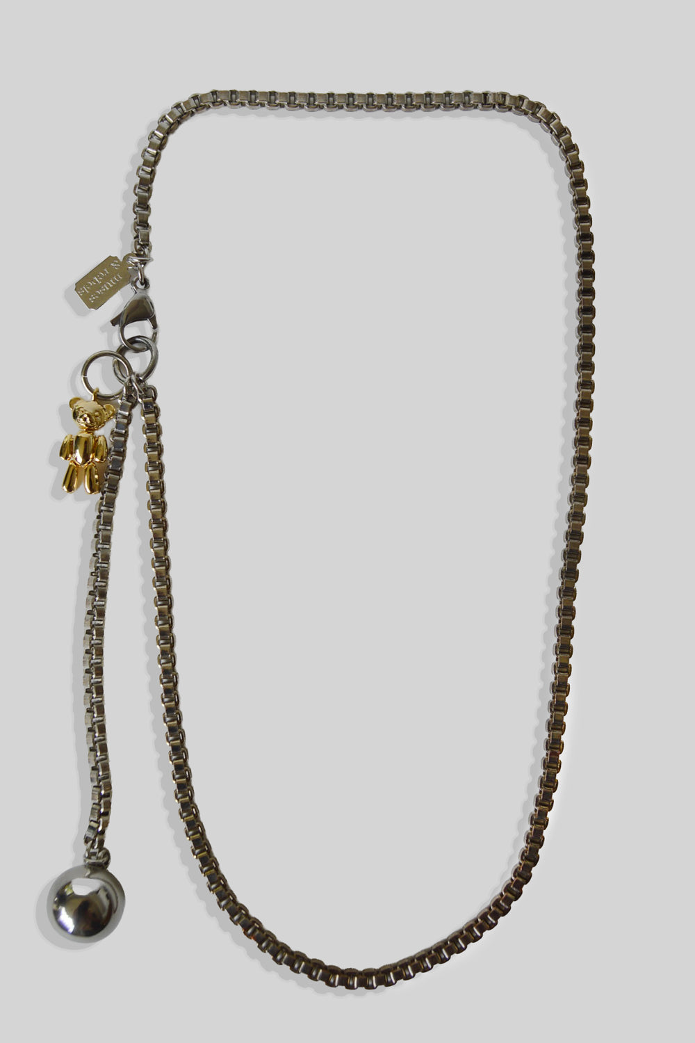 wrecking ball necklace - tarnished silver