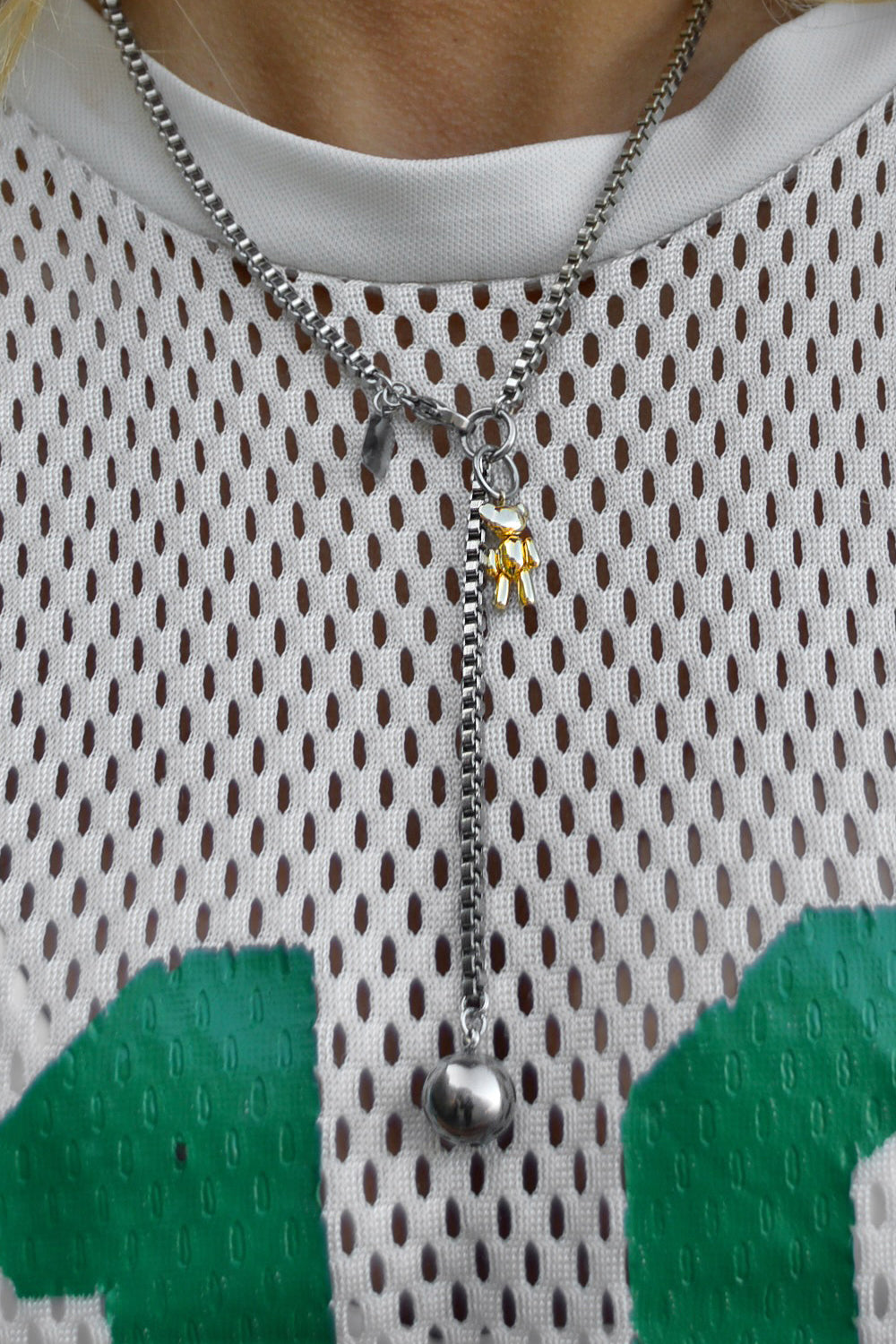 wrecking ball necklace - tarnished silver
