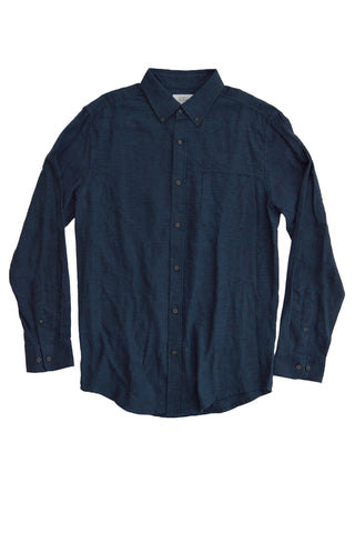 flannel collared shirt - dark blue/black houndstooth - size medium