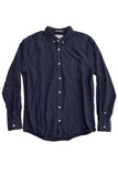 oxford collared shirt - navy blue - size large