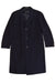 vintage wool overcoat - deep navy blue - size medium/large