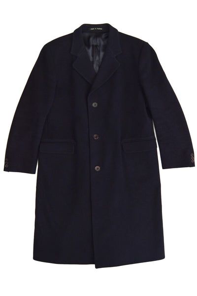 Vintage Wool Overcoat - Deep Navy Blue - Size Medium/large | Muses