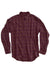 windowpane plaid collared shirt - burgundy / lt brown- size medium