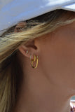 oblong link earrings - gold