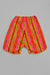 vintage curved hem pull on short - neon pink and yellow stripe - size 5