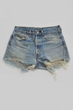 vintage levi denim shorts - worn blue - waist size 30