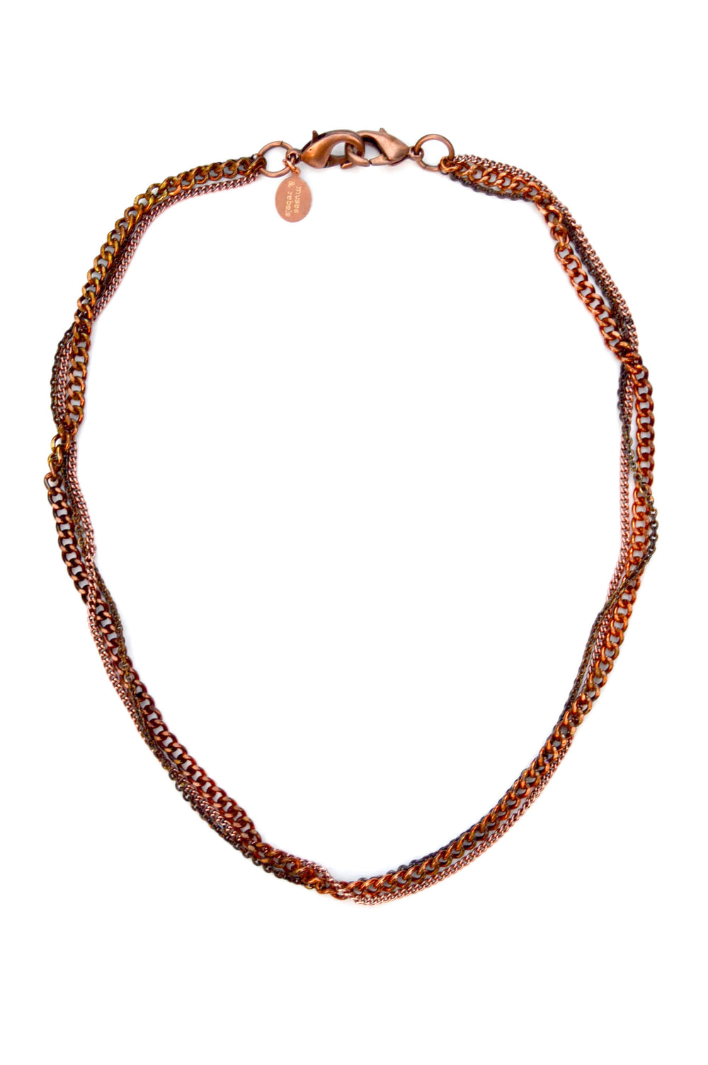 necklace - tarnished copper